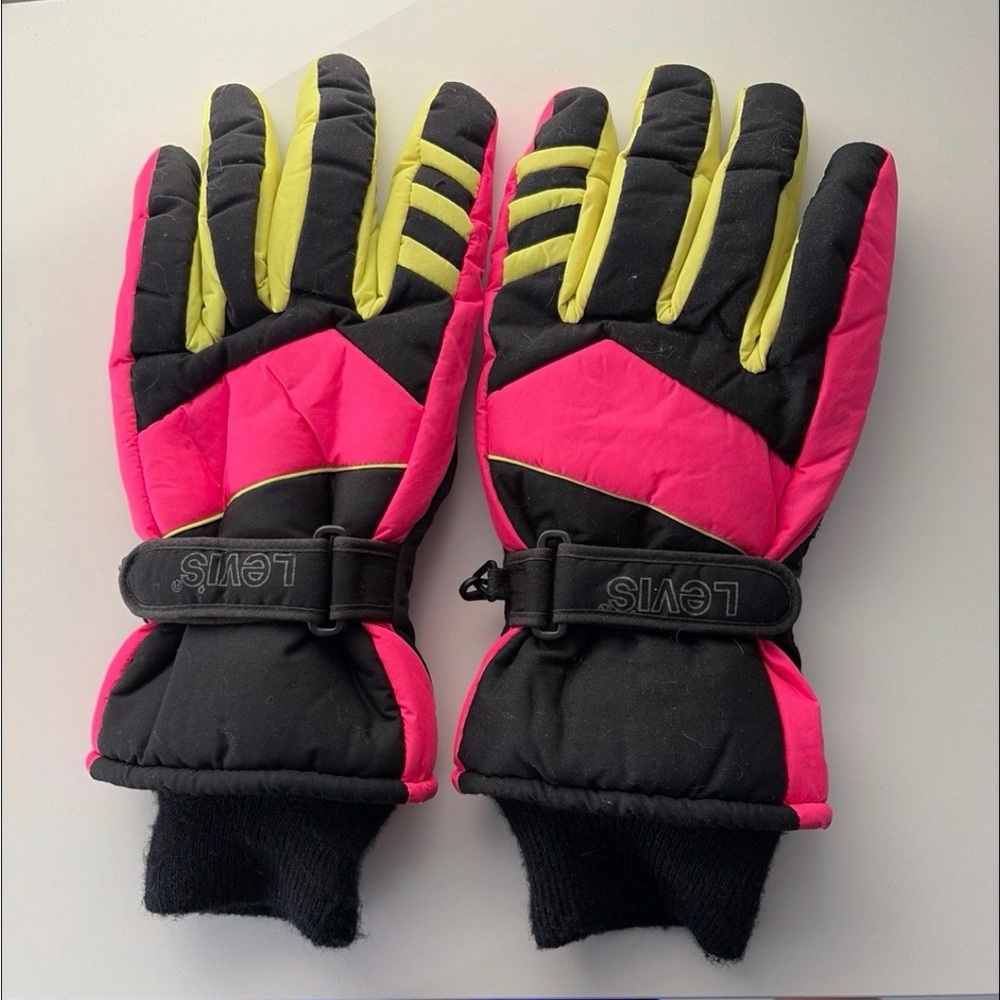 Levi's Neon Pink and Black Retro Gloves Men